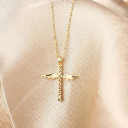 Angel Wings Cross Necklace 1565891776723