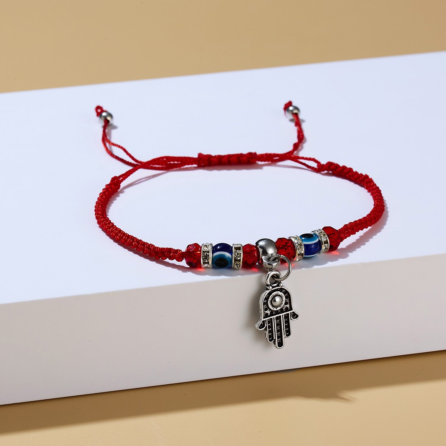 Red cord braided adjustable bracelet 1572443028156