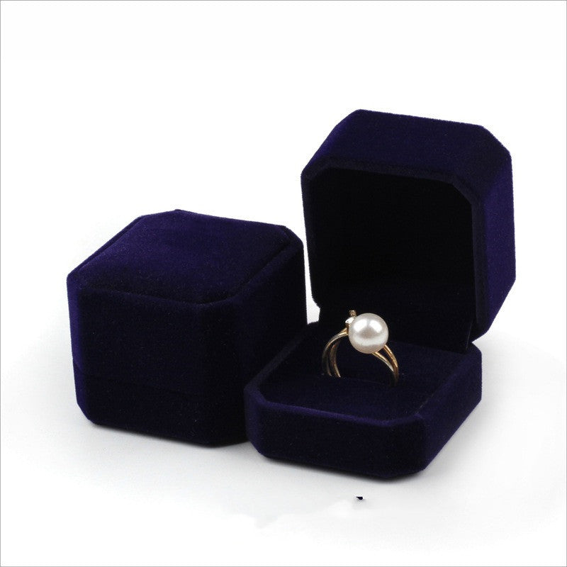 Dark Blue Octagonal Ring Box Necklace Pendant Jewelry Box 157331759120