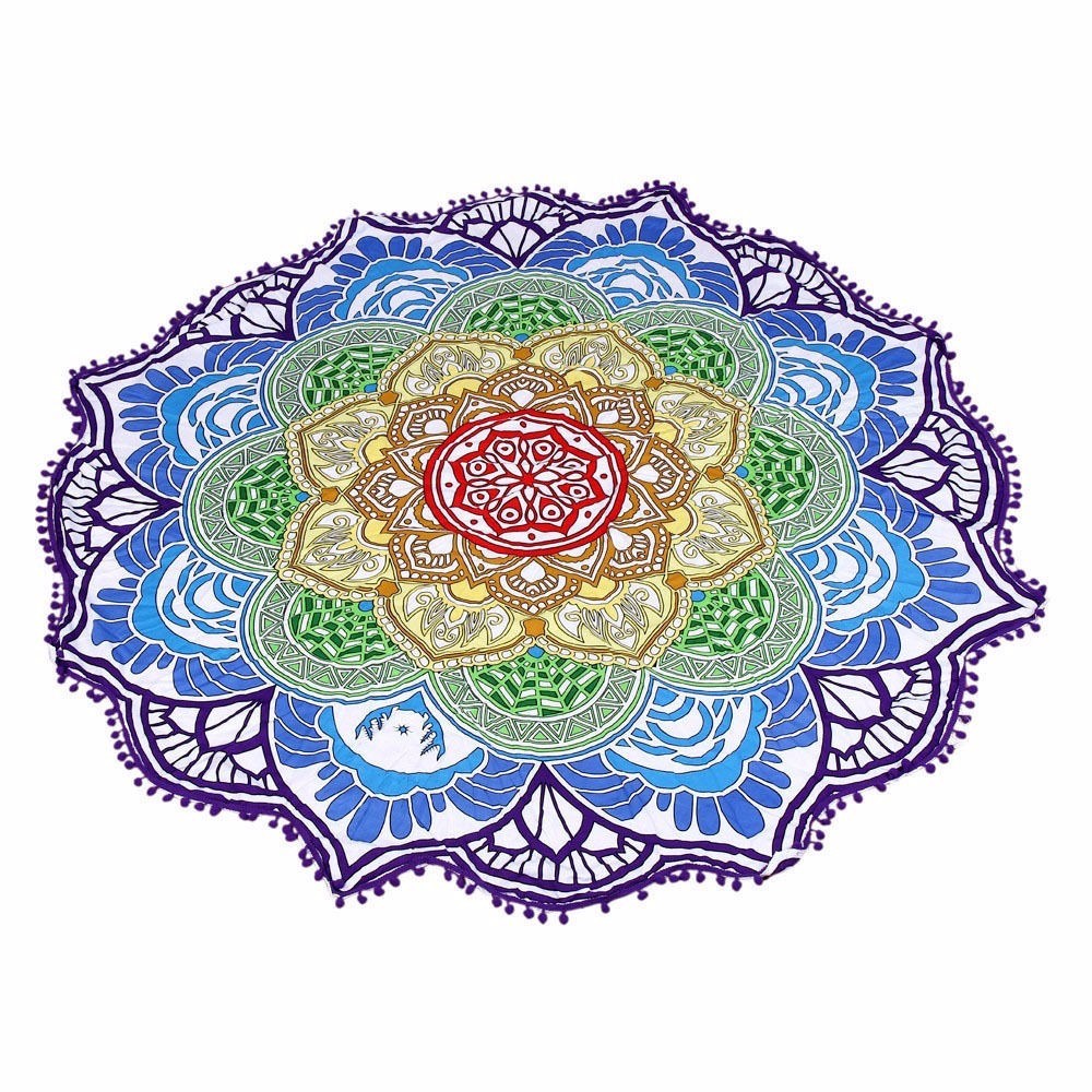 Round Printed Bath Towel Beach Towel Yoga Mat 15770790382472