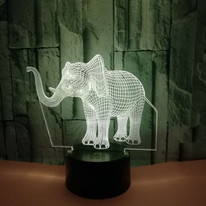 New elephant 3D light Colorful touch 3D LED visual light Gift decoration 3D small table lamp 1577225541327