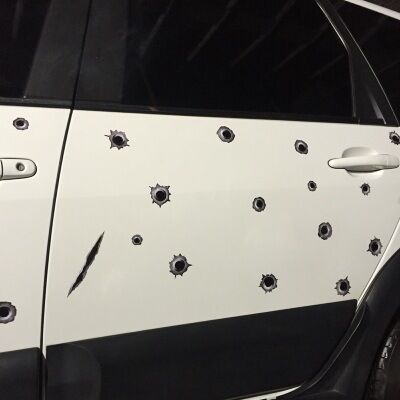 Car scratch simulation bullet hole crack sticker 1585488102952