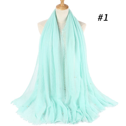 Cotton and linen crumpled monochrome scarf 158610908436