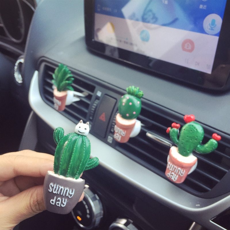 Car Air Freshener Plants Perfume Vent Outlet Air Conditioning Fragrance Clip Cute Creative Ornaments Interior Auto Accessorie