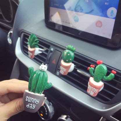 Car Air Freshener Plants Perfume Vent Outlet Air Conditioning Fragrance Clip Cute Creative Ornaments Interior Auto Accessorie
