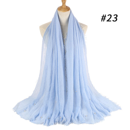 Cotton and linen crumpled monochrome scarf 1593502267278