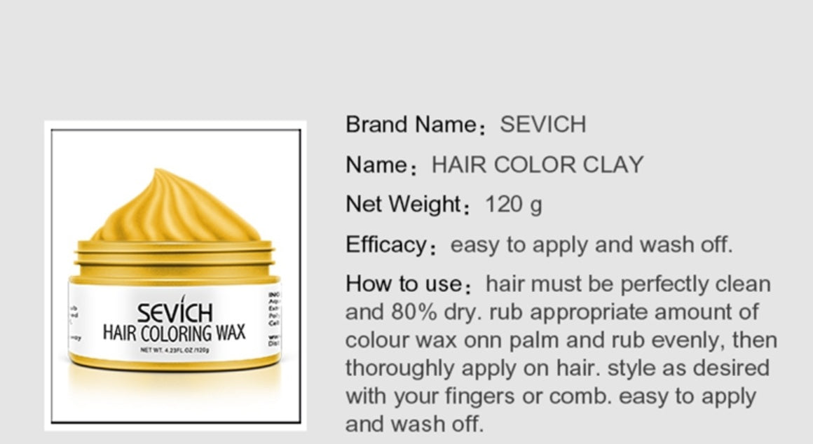 Disposable colored hair mud 1597347667645