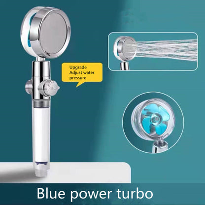 Shower Head Water Saving Flow 360 Degrees Rotating With Small Fan ABS Rain High Pressure Spray Nozzle Bathroom Accessories 15