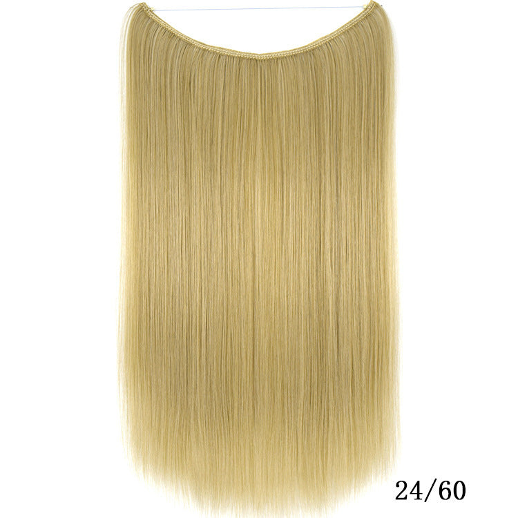 22 inches Invisible Wire No Clips in Hair Extensions Secret Fish Line Hairpieces Silky Straight Synthetic - HD Wireless Product #16