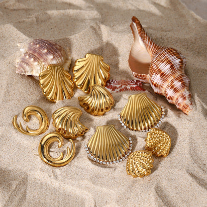 Shell Stainless Steel Beach Wind Titanium Steel Earrings 15aad4ba 806a 43b9 b69f e0afad13469d