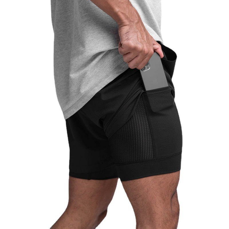 Men's Running Double-layer Fake Two-piece Sports Jogger Pants 15e03d24 73fc 4788 9d48 ebd122ecc73a