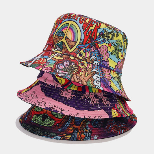 Graffiti Double-sided Bucket Hat Female Party Hip Hop Bucket Hat 15e19e35 02d1 4738 b4c1 2acc493c05f3