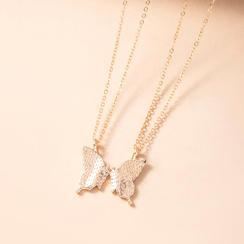 1 Pair Butterfly Pendant Necklace For Women Girls Sisters Friends With Inspirational Friendship Card - HD Wireless Product #6