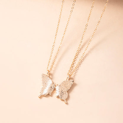 1 Pair Butterfly Pendant Necklace For Women Girls Sisters Friends With Inspirational Friendship Card - HD Wireless Product #6