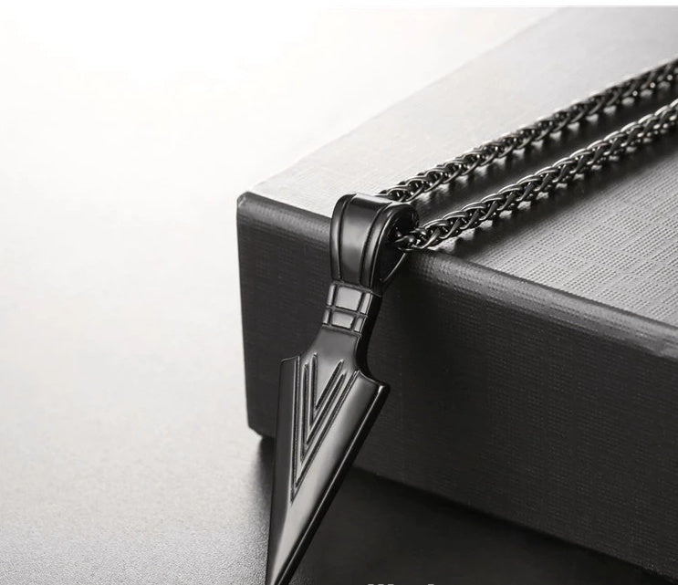 European America jewelry men stainless steel spear necklace with chain 1603044411791