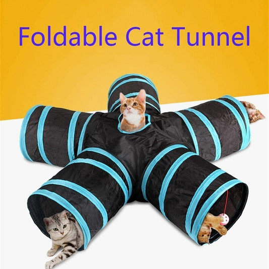 Foldable Pet Tunnel Multi-Channel Cat Dog Tent Indoor 2 3 4 5 Way 1603109074148