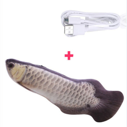 Electric Funny Cat Simulation Fish Beating Usb Jumping Cat Toy 160323049647