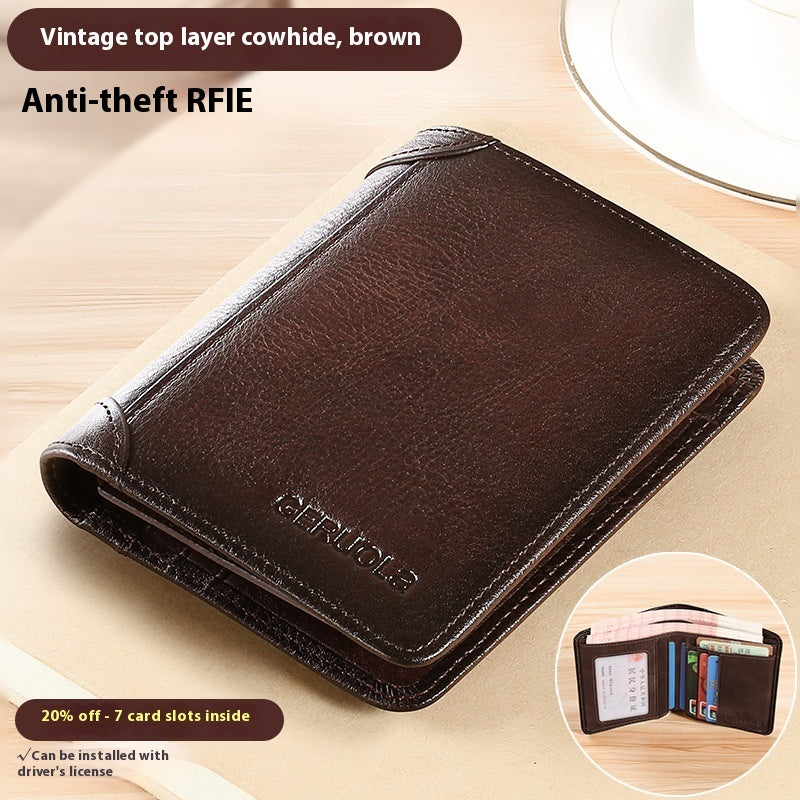 Genuine Leather Anti-theft Swiping Ultra-thin Cheng E Wallet 16078ea1 d434 4922 a054 5793f2236b4d trans
