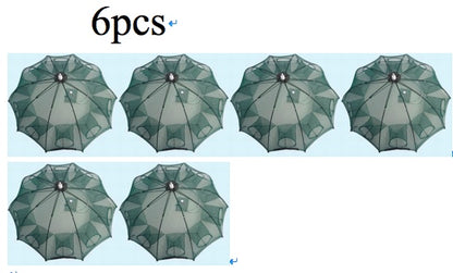 Strengthened 4-20 Holes Automatic Fishing Net Shrimp Cage Nylon Foldable Fish Trap Cast Net Cast Fold Crab Trap Fishing Netwo