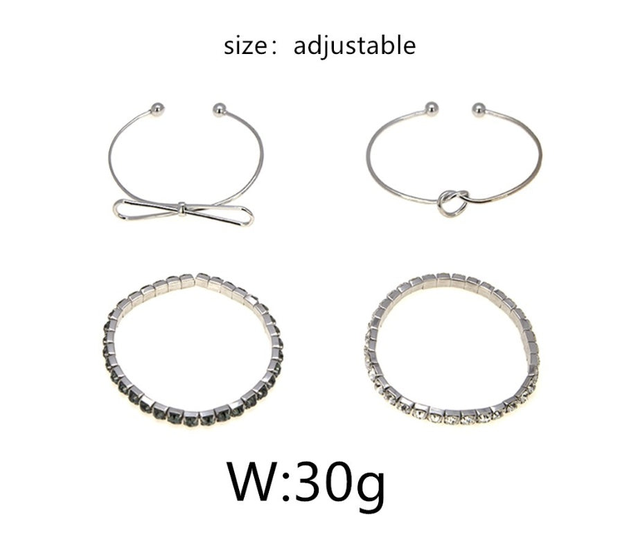 Modyle   Gold Color Crystal Wedding Bracelets Set CZ Stone Heart Bracelets Bangles For Woman 160841829746
