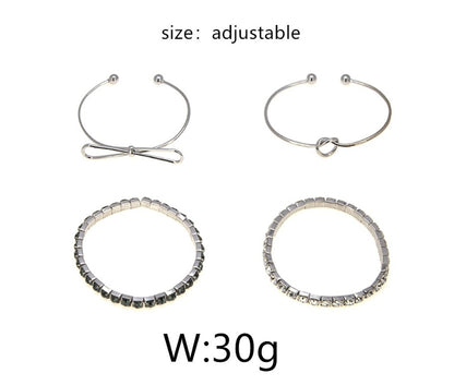 Modyle   Gold Color Crystal Wedding Bracelets Set CZ Stone Heart Bracelets Bangles For Woman 160841829746