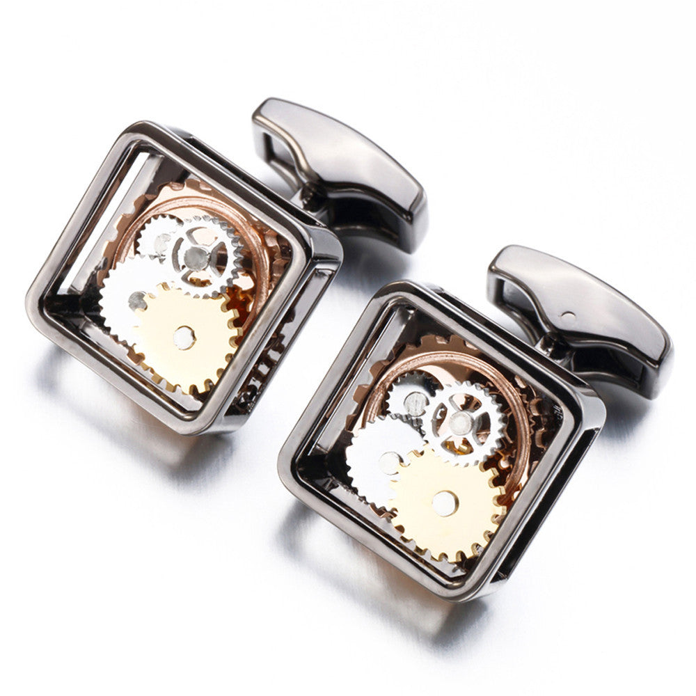 Square Gear Cufflinks Men's Movement Buttons 1611905510707