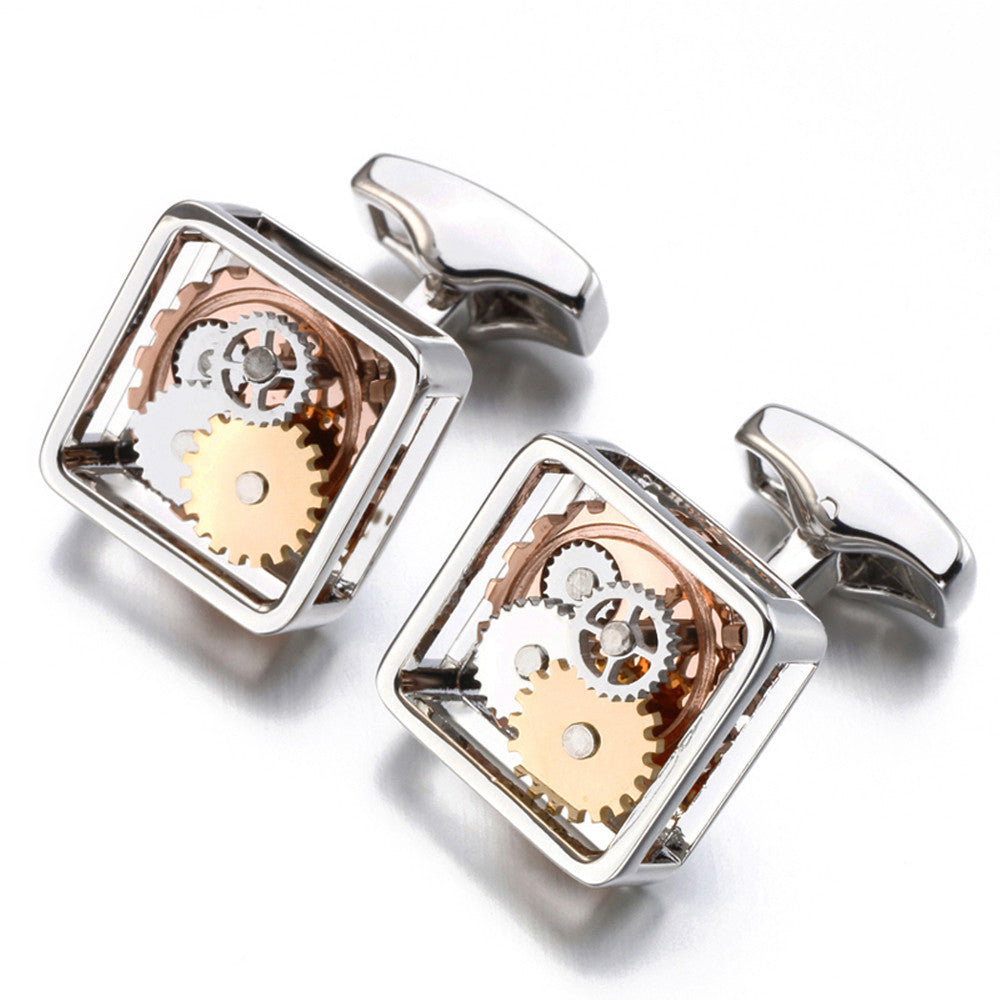 Square Gear Cufflinks Men's Movement Buttons 1611905510715