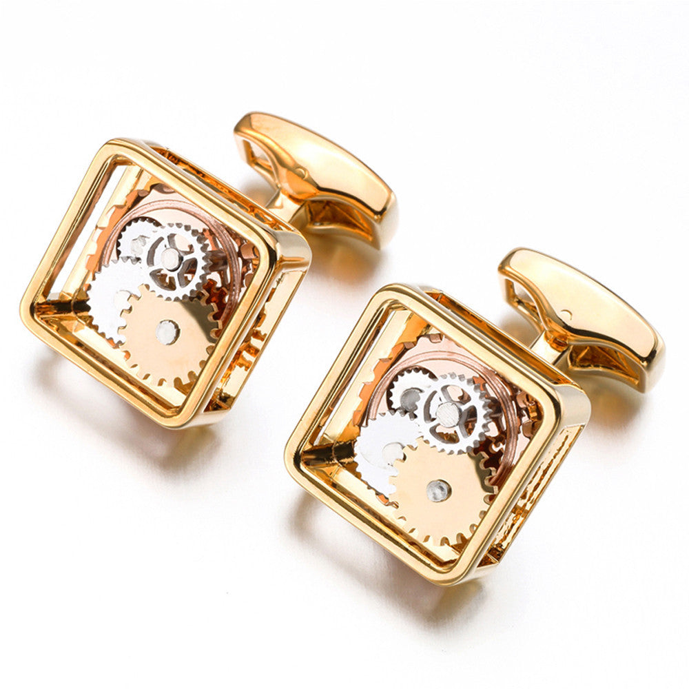 Square Gear Cufflinks Men's Movement Buttons 1611905510723