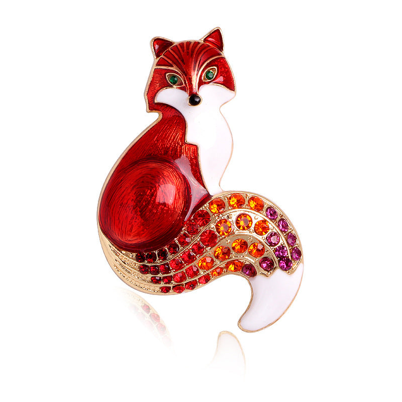 Oil drop fox brooch 1611909716276