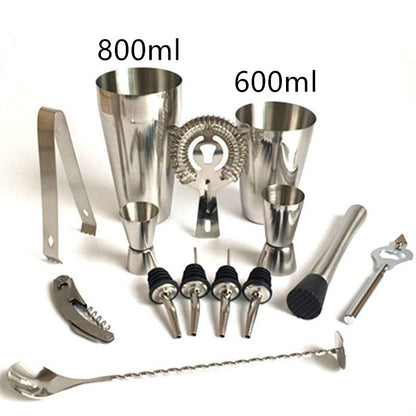 Stainless Steel Cocktail Shaker  with Wooden Stand for Home Bar Party 1612072102706