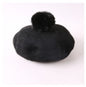 Rabbit Fur Ball Wool Woolen Cloth Sky Blue Beret Painter Hat 1612181480383