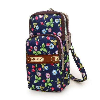 Three-Layer Zipper One-Shoulder Messenger Coin Purse 1612244852463