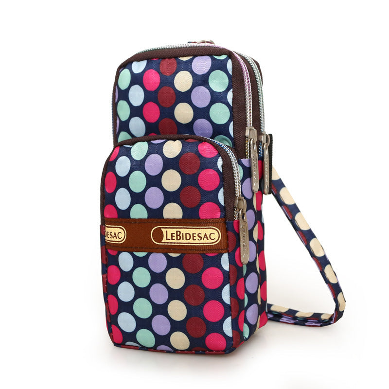 Three-Layer Zipper One-Shoulder Messenger Coin Purse 1612244995648