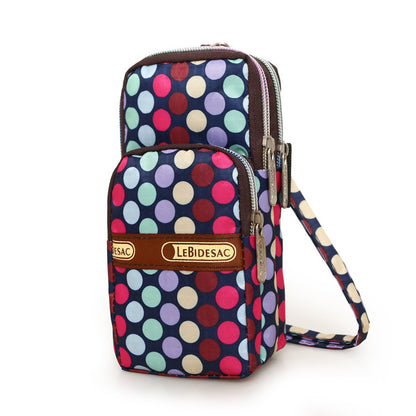 Three-Layer Zipper One-Shoulder Messenger Coin Purse 1612244995648