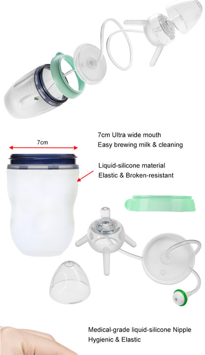 Feeding Bottle Kids Cup Children Training Silicone Sippy 1612251006809