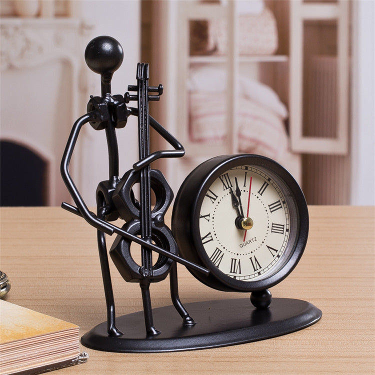 Iron Table Desk Alarm Clock With Musical Instrument Gadget Decoration Craft Gift 1612342263070