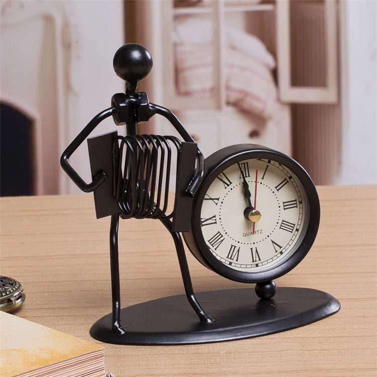 Iron Table Desk Alarm Clock With Musical Instrument Gadget Decoration Craft Gift 1612342263084