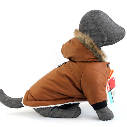 Dog Autumn And Winter Clothes Vest Hoodie Two-Legged Plush Jacket Warm Coat Jacket 1612401005697