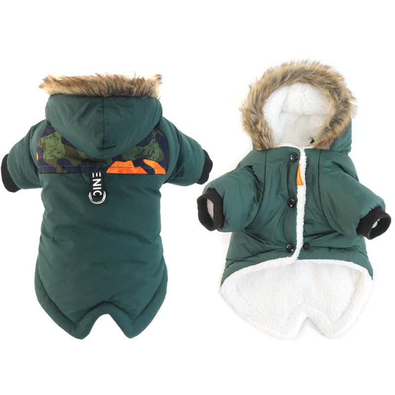 Dog Autumn And Winter Clothes Vest Hoodie Two-Legged Plush Jacket Warm Coat Jacket 1612401005699