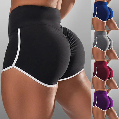 Sexy Solid Color High Waist Sports Running Tight Hip Shorts 1612434678181