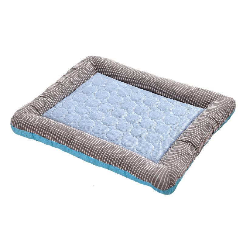Pet Cooling Pad Bed For Dogs Cats Puppy Kitten Cool Mat Pet Blanket Ice Silk Material Soft For Summer Sleeping  Blue Breathab