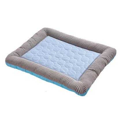 Pet Cooling Pad Bed For Dogs Cats Puppy Kitten Cool Mat Pet Blanket Ice Silk Material Soft For Summer Sleeping  Blue Breathab