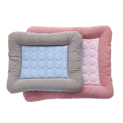 Pet Cooling Pad Bed For Dogs Cats Puppy Kitten Cool Mat Pet Blanket Ice Silk Material Soft For Summer Sleeping  Blue Breathab