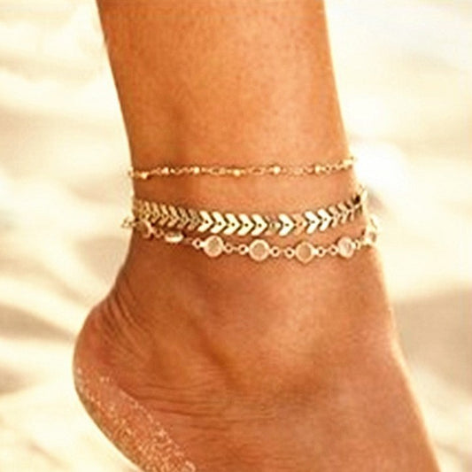 Jewelry Multilayer Popular Airplane Crystal Beach Anklet 1612438144981