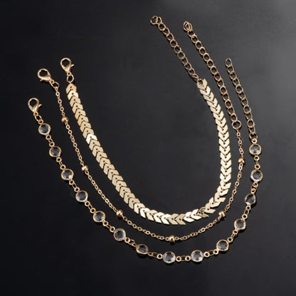 Jewelry Multilayer Popular Airplane Crystal Beach Anklet 1612438145030