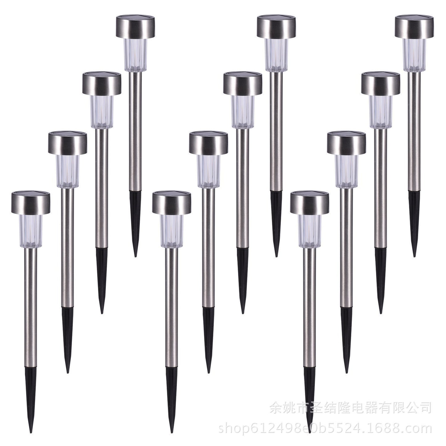 Factory wholesale stainless steel solar light lawn lamp LED garden light tube lamp foreign trade cross border explosion 16125