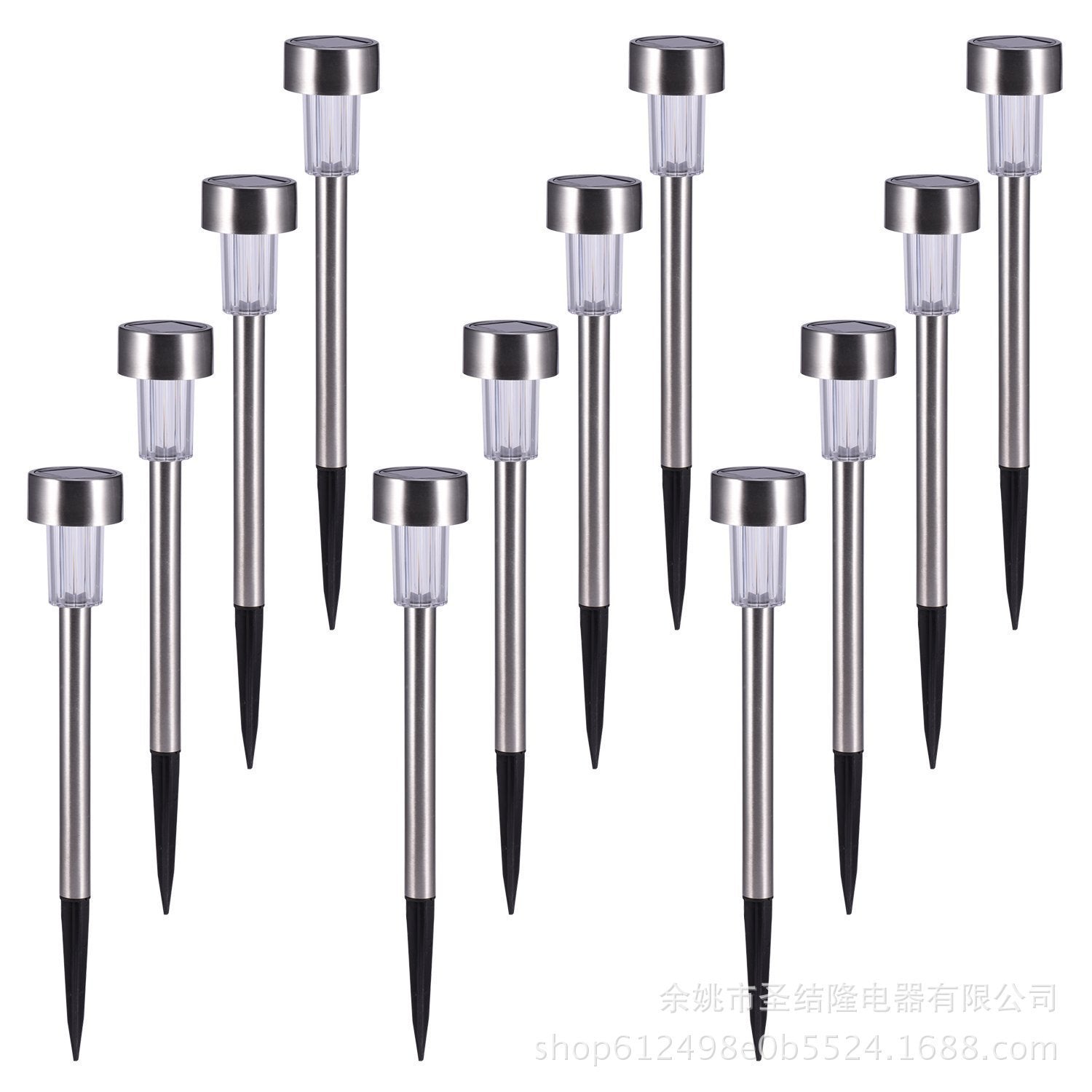 Factory wholesale stainless steel solar light lawn lamp LED garden light tube lamp foreign trade cross border explosion 16125