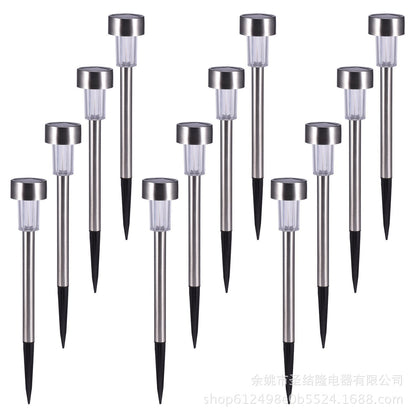 Factory wholesale stainless steel solar light lawn lamp LED garden light tube lamp foreign trade cross border explosion 16125
