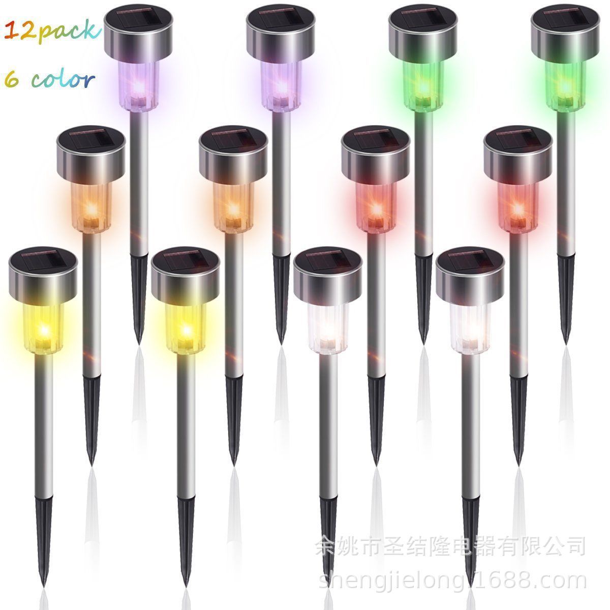 Factory wholesale stainless steel solar light lawn lamp LED garden light tube lamp foreign trade cross border explosion 16125