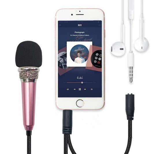 Mini Karaoke Condenser Wired 3.5mm Microphone Mic Mobile Phone For Android 1612659749565